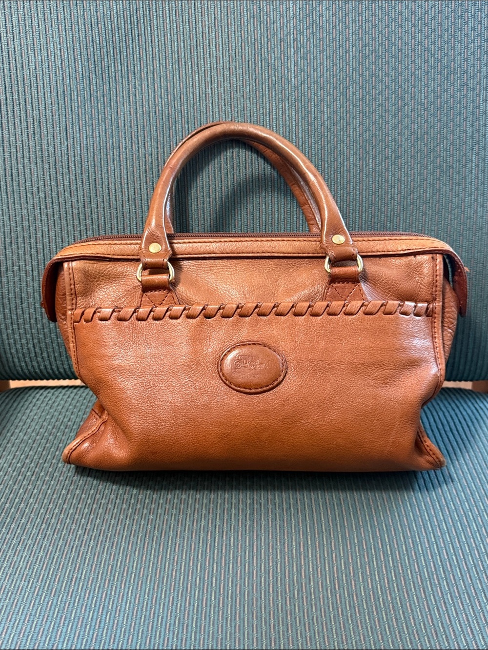 Classic Tan Leather Top-Handle Satchel